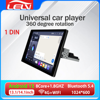 Radio para Auto LELV con Android 15, Reproductor Universal para Auto con Rotación de 360 Grados, GPS, Pantalla Táctil Estéreo, WiFi Integrado, Audio de Alta Resolución