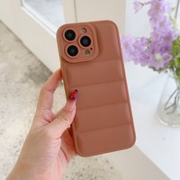 Coque de téléphone en silicone souple antichoc à motif doudoune, protection pour iPhone 7 8 XS XR 11 12 13 14 Plus 15 16 17 Pro Max