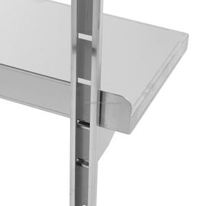 Étagère de rangement réglable en hauteur à 2 niveaux en acier inoxydable, étagère multifonctionnelle commerciale pour restaurant, hôtel, cantine, cuisine - Product Image 4