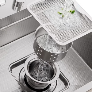 Fregadero de Cocina Grande de Acero Inoxidable 304 Hecho a Mano con Nanotecnología Antibacteriana, Lavabo Individual para Verduras y Platos - Product Image 3