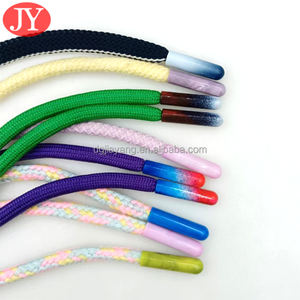 Celana olahraga katun hitam renda, poliester warna-warni untuk tali sepatu dengan ujung kabel Aglet logam - Product Image 5