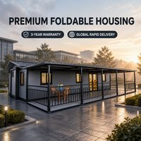 Maison conteneur préfabriquée moderne avec grande véranda couverte, structure en acier isolée, maison mobile compacte pour les États-Unis, les ADU, les hôtels, les centres commerciaux et les Airbnb