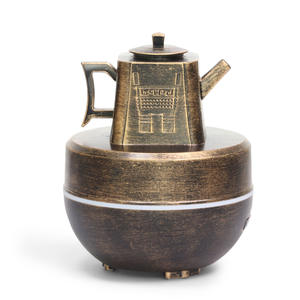 Diffuseur d'arômes rétro en forme de bouilloire 0,5 L, humidificateur USB Type C avec lumière, bronze argenté - Product Image 1