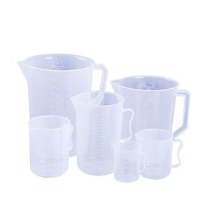 Juego de tazas medidoras de plástico con asa, transparentes y graduadas, para hornear y preparar té con leche, de 50 ml a 5000 ml, material PP de grado alimenticio - Product Image 1