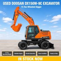 Vente Flash : Excavatrice sur pneus Doosan DX150 d'occasion, 15 tonnes, système hydraulique complet, bon état, livraison rapide, expédition mondiale