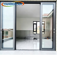 Portes coulissantes en métal pour patio de maisons modernes, style européen de luxe, cadre en aluminium noir, portes coulissantes en verre pour intérieur.