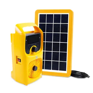 Radio d'urgence manivelle batterie solaire rechargeable alarme SOS panneau solaire port Usb lampe de poche avec bande météo Am Fm