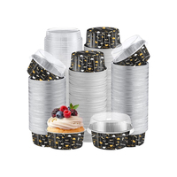 Boîte à gâteau en aluminium épaisse de 125 ml (4,2 oz) pour Noël, moule à pudding, moule à dessert résistant à la chaleur, jetable, pour four