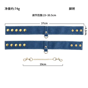 Nouveaux menottes de cow-girl BDSM, menottes en silicone, bouchon buccal en forme de boule, collier de cou, chaîne de chien, ensemble de claques pour les mains, jouets sexuels pour couple - Product Image 4