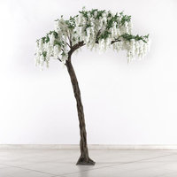 Arbre de glycine en soie 100% fait main, taille et couleurs personnalisées, grand arbre de glycine à fleurs blanches pour la décoration intérieure