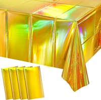 Nicro Nouveauté Créative Lot de 2 Nappes Rectangulaires Jetables Blanches Brillantes en Plastique Écologique 137*183cm pour Décoration de Fête