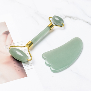 100% Real Natural Pink Rose Quartz Face Body Massager Facial Jade Roller <strong>Gua</strong> <strong>Sha</strong> <strong>Set</strong> - Product Image 2