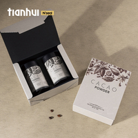 Tianhui Vente en gros de boîtes rondes hermétiques en métal avec double couvercle pour l'emballage de poudre de cacao et de grains de café