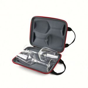 Étui de transport portable pour verres à vin en EVA personnalisable, résistant aux chocs, sac pour bouteille de vin rouge avec couleur personnalisée style anglais - Product Image 1