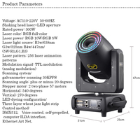 10W RGB Laser Tête Mobile ILDA 3d Pleine Couleur Luces Laser Para Dj Animation Laser Lumière pour Dj Night Club