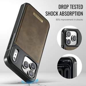 Nouvelle Arrivée Étui Rétro pour Téléphone Portable iPhone 17 Pro Max avec Fixation Magnétique <span class=keywords><strong>2</strong></span>-en-<span class=keywords><strong>1</strong></span> et Porte-Cartes en Cuir PU pour iPhone 17 Pro Max - Product Image 5