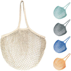 Sac à provisions en coton en stock Sac fourre-tout en filet tissé personnalisé avec poignée en corde pour fruits et légumes réutilisable pour un usage quotidien - Product Image 1