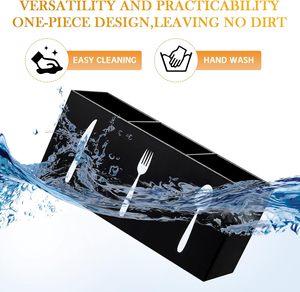 Tùy chỉnh Countertop Flatware dao muỗng nĩa chủ <span class=keywords><strong>Acrylic</strong></span> dao kéo lưu trữ bin tổ chức Caddy <span class=keywords><strong>3</strong></span> phần Bộ đồ ăn lưu trữ hộp - Product Image 6