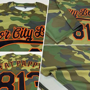 Maillot de softball personnalisé, chemise de baseball à 2 boutons, uniforme d'équipe brodé, t-shirt unisexe, anti-humidité, imprimé camouflage - Product Image 2