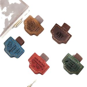Hr Luxury Design Genuine Magnetic <b>Bookmark</b> With Classic Leather Pen Clip for Students Readers - Product Image 2