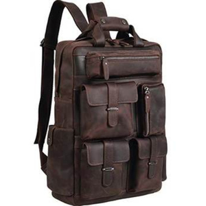 Best Quality Genuine <b>Leather</b> Business <b>Backpack</b> Multi-Purpose Laptop & Travel Bag <b>Leather</b> <b>Backpack</b> Luggage Bag Wholesale Price - Product Image 1