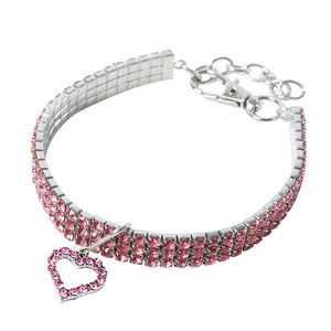 <span class=keywords><strong>Collar</strong></span> de perro ajustable con diamantes de imitación ostentosos para gatos y cachorros lindos - Product Image 1
