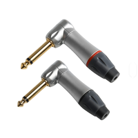 Fabrik-Großhandel Farbiger Nickel-Schwarz Audio 6,35mm Mono-Stereo-Steckeradapter für Gitarre