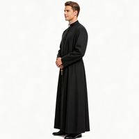 Costume de prêtre catholique pour homme adulte, robe de clergé noire, tenue de père religieux pour fête ou spectacle