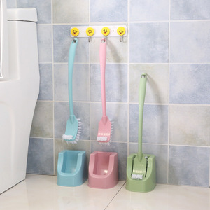 Ensemble de brosse de toilette avec support, manche long, tête plate flexible, design moderne en plastique pour le nettoyage de la salle de bain - Product Image 2