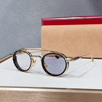 Lunettes de soleil unisexes rétro rondes de luxe, monture noire à double pont, protection UV400, idéales pour la conduite, les voyages et les soirées.