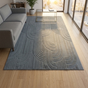 <span class=keywords><strong>Tappeto</strong></span> 3D Moderno in Poliestere Effetto Pelliccia di Coniglio, Lavabile in Lavatrice e Pieghevole, con Design Geometrico e Tessuto Jacquard <span class=keywords><strong>a</strong></span> <span class=keywords><strong>Pelo</strong></span> Corto - Product Image 1