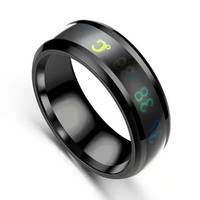 Bague intelligente tendance vintage invisible, bleue, personnalisée, en tungstène et acier inoxydable, sensible à la température, bague d'humeur