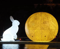 Ballon de lune gonflable géant à éclairage LED pour la publicité Grande décoration publicitaire construite en usine avec souffleur d'air intégré