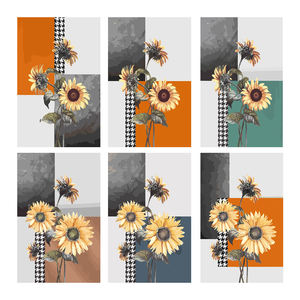 Flor DIY <span class=keywords><strong>pintura</strong></span> al óleo Digital <span class=keywords><strong>pintura</strong></span> hecha a mano por números <span class=keywords><strong>pintura</strong></span> al óleo por números Kits girasol colorear acrílico conjunto - Product Image 2