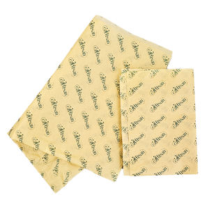 ورق تغليف كرافت بيج مع طباعة خطية سوداء فنية على كامل الورق لتغليف الهدايا والعلامات التجارية للبيع بالتجزئة - Product Image 3