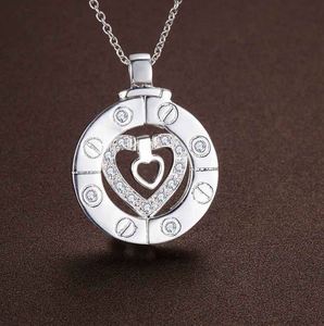 Gold Plated Brass Zircon Link <b>Chain</b> Stairway to Heaven Heart Pendant Necklace for Women & Men - Product Image 4