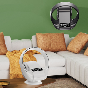 <span class=keywords><strong>Ventilateur</strong></span> mural sans pales moderne avec télécommande et tête oscillante, batterie 4000 mAh pour hôtel, maison et voiture - Product Image 5