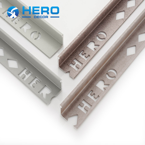 Surface de Texture de pierre haut de gamme 12mm bande de bord droit en aluminium profil en forme de L pièces d'installation de <span class=keywords><strong>coin</strong></span> garniture de carreaux en métal Hero - Product Image 3