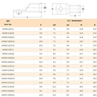 Terminales de Anillo de Cobre Desnudo Serie OTT AWG 4/2/1/1/0 de Alta/Baja Tensión, Conectores de Cable de Alta Resistencia para Cableado Eléctrico