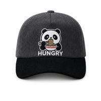 Casquette de baseball personnalisée en velours côtelé avec broderie animale, bicolore, visière incurvée, style Dad Hat, ajustable, streetwear, vente en gros, fournisseur OEM