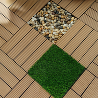 Neue Moderne WPC Ineinandergreifende Terrassenplatten Holzmaserung Oberfläche Wasserdicht Feuerfest Rutschfest Außenbereich Garten Terrasse Balkon Bodenbelag