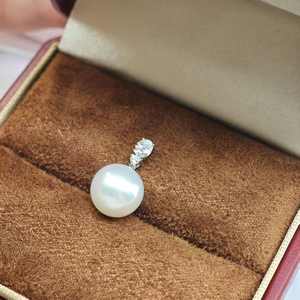 Collier pendentif en platine UM Jewelry, perle d'eau douce, diamant, unisexe/hommes/femmes, cadeau pour anniversaire, quotidien, mariage, fête - Product Image 5