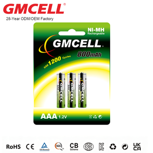 Wholesale 3Pcs Blister Card 800mAh 1.2V AAA Rechargeable Ni-MH <b>Battery</b> for Flashlight & Toys - Product Image 1