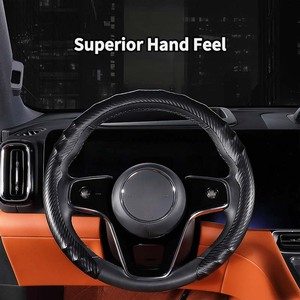 Housse de <span class=keywords><strong>volant</strong></span> universelle en <span class=keywords><strong>cuir</strong></span> de luxe à 4 branches de type D/O, installation rapide, design élégant pour voiture - Product Image 2