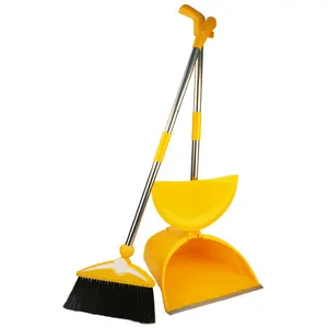 고품질 청소 공구 튼튼한 칼라 박스 가구 분리가능한 긴 손잡이 플라스틱 빗자루와 Dustpan