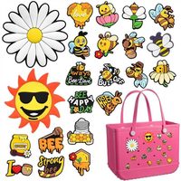 Inserts décoratifs pour sac de plage d'été mignon |   Breloques en caoutchouc style professionnel et tendance, compatibles avec les sacs fourre-tout en caoutchouc et les chaussures
