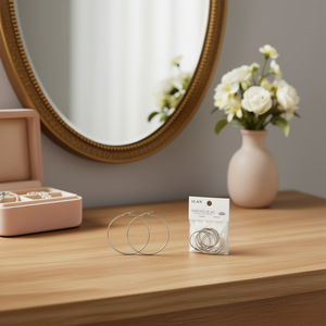 Orecchini a Cerchio Ilan 35mm Placcati Argento, Gioielli alla Moda - Product Image 2