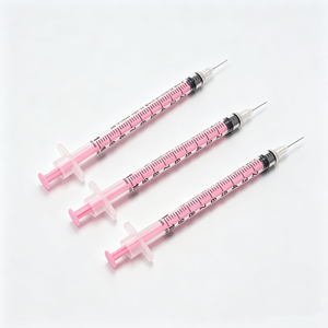 Jeringas de <span class=keywords><strong>Insulina</strong></span> de <span class=keywords><strong>1</strong></span> ml, Calibre 31, 8 mm, Rosadas, para Uso Veterinario, Jeringas de <span class=keywords><strong>Insulina</strong></span> Rosas U100 29g <span class=keywords><strong>1</strong></span>/2" - Product Image 1