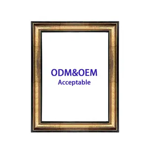 2023 New Arrival OEM ODM Wholesale Solid Wood Gold Black Photo Frames Picture Frame Moulding For Wall Decor