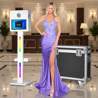 Machine Photobooth Tactile Tendance pour Fêtes, Coque de Photobooth DSLR avec Écran LED, Photobooth Selfie avec Plateau d'Impression